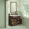 James Martin Vanities 36'' Single Vanity, Mid-Century Walnut w/ 3 CM Eternal Jasmine Pearl Quartz Top 424-V36-WLT-3EJP - alternate 2